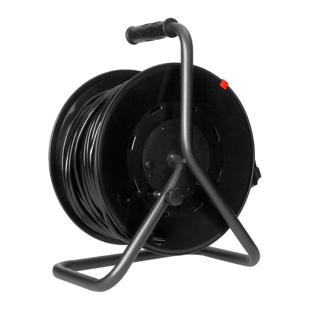 Przedłużacz bębnowy, 4 gniazda 2P+Z Schuko, kabel PVC H05VV-F 3x1,5mm2, długość - 50m, STAŁE GNIAZDA