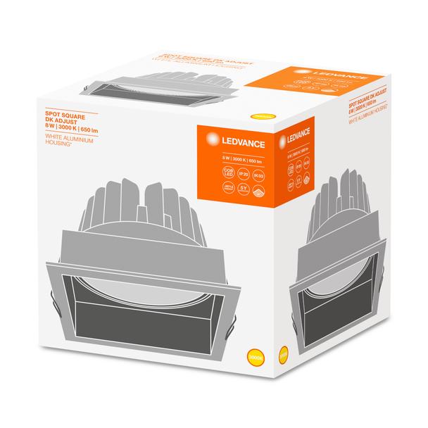 Oprawa SPOT SQUARE DARKLIGHT ADJUST 8W 3000K FL WT
