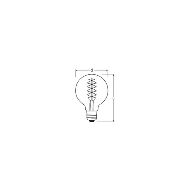 Lampa LED Vintage 1906 GOLD 125 dim 4,8W/822 szkło przezroczyste E27
