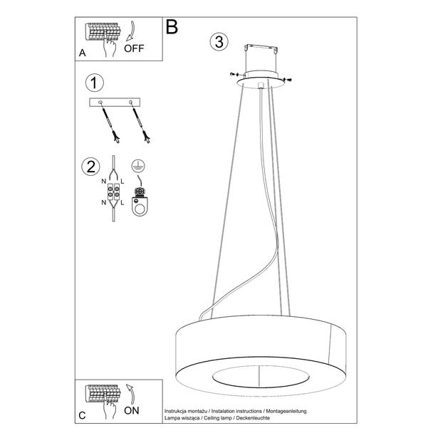 Sollux Żyrandol SATURNO SLIM 90 czarny SL.0798