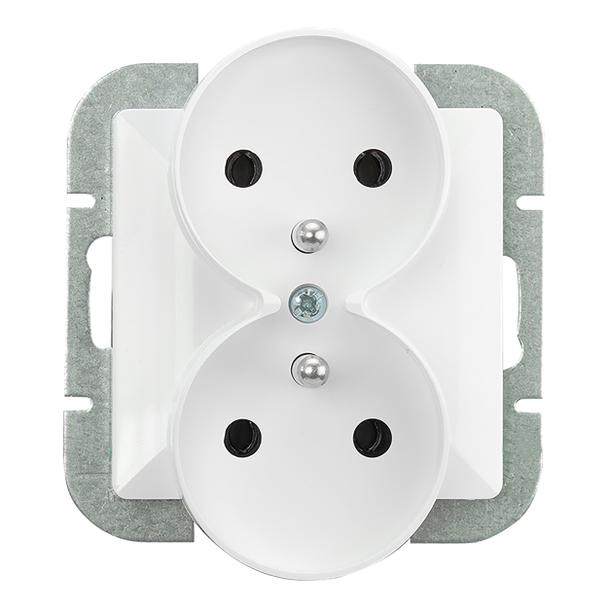 Gniazdo podwójne podtynkowe 2x2P+Z Pearl, 16A, 250V, PT-6 PR, biały