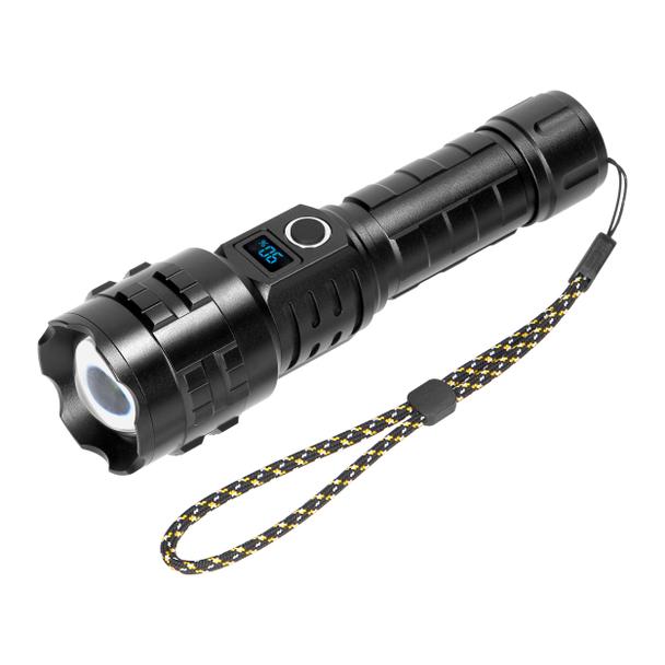 Latarka LED 15W, 1200lm, 3000mAh, funkcja zoom, cyfrowy wskaźnik baterii