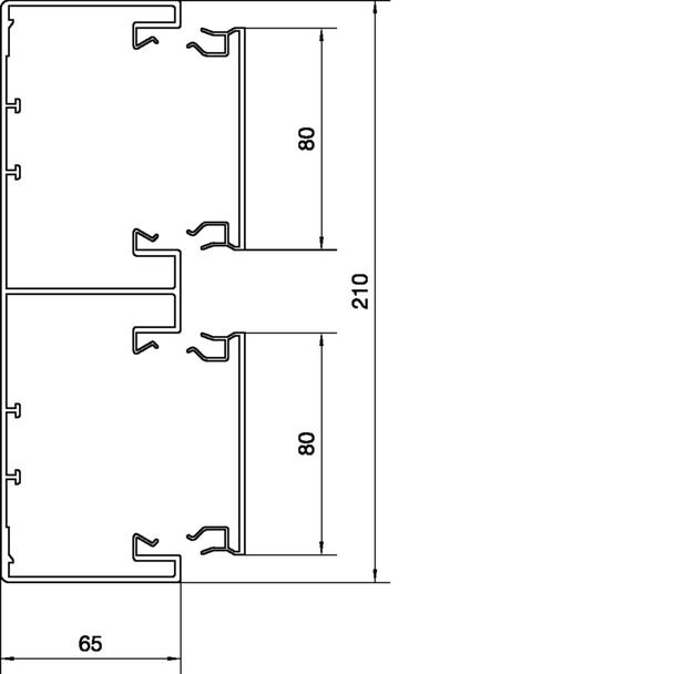 tehalit.BRP Podstawa kanału 65x210, 2 komory, PVC, biały BRP65210D19016 HAGER