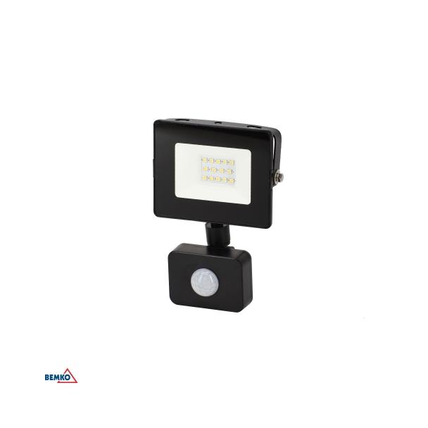 NAŚWIETLACZ LED SMD KASTEL 10W 6000K 850LM IP65 CZARNY CZ. PIR