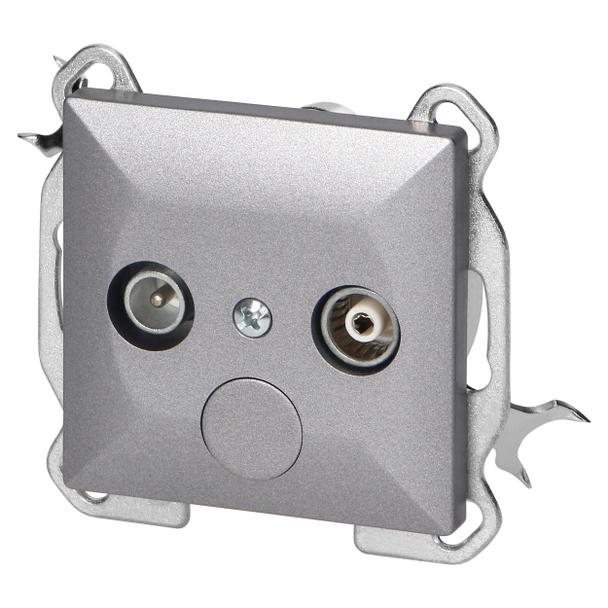 Gniazdo abonenckie "RTV" Pearl, 1,5dbt, GAP-P/K, antracyt