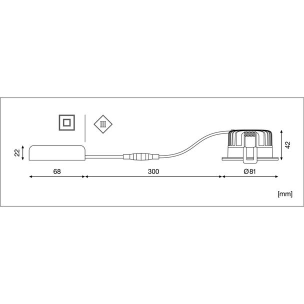Oprawa SP FP FIX P 8W 927 PS DIM IP65 BK