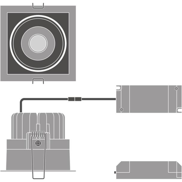 Oprawa SPOT SQUARE DARKLIGHT ADJUST 8W 3000K FL BK