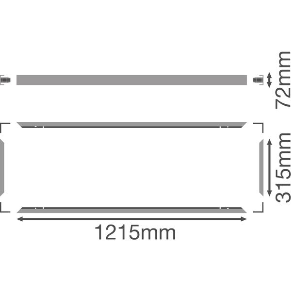 Ramka do montażu powierzchniowego PANEL 1200x300 SURFACE MOUNT KIT H70 VALUE