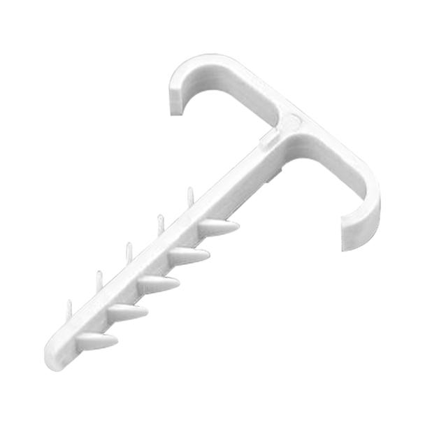 Uchwyt kablowy wbijany, podwójny, przewód płaski 13x7mm, biały, 100 szt.