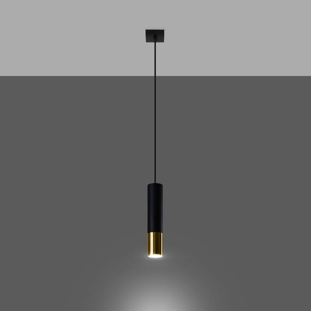 Sollux Lampa wisząca LOOPEZ 1 czarny/złoty SL.0952
