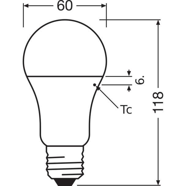 Lampa LED VALUE Classic A100 non-dim plastik 13W 840 E27
