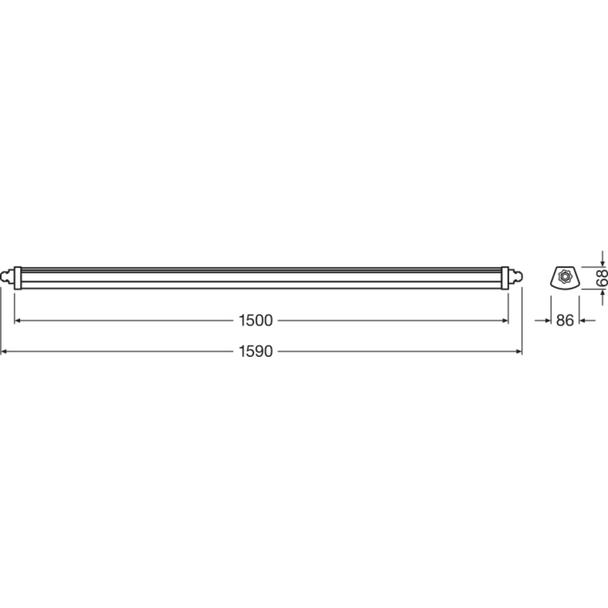 DP COMPACT 1500 55W 4000K GR IP66 LEDV LEDVANCE