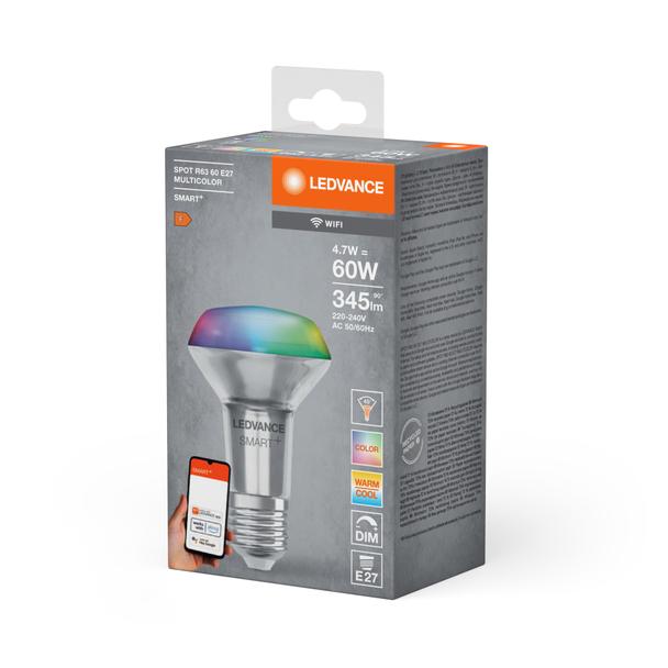 Żarówka LED E27 R63 4,7W = 60W 345lm RGB CCT 45° SMART+ WIFI Ściemnialna 4058075609570 LEDVANCE