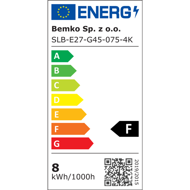 ŹRÓDŁO LED SAMSUNG INSIDE 230V E27 G45 7,5W 740LM 4000K 200ST D84-SLB-E27-G45-075-4K BEMKO