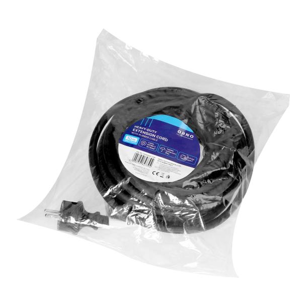 Przedłużacz warsztatowy bryzgoszczelny IP44, 1x2P+Z 10m,kabel gumowy olejoodporny H07RN-F 3x1,5mm2, OR-AE-13290(GS)/10M ORNO