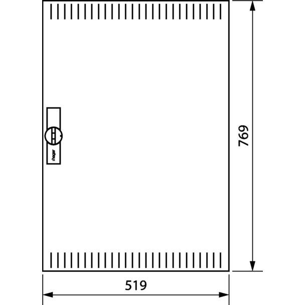 univers Drzwi prawe perforowane 800x550mm IP3x FZ010NV1 HAGER
