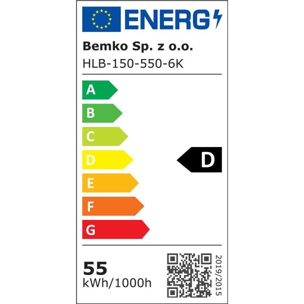 OPRAWA HERMETYK LED BALWIR 55W 6000K 7200LM IP65 C17-HLB-150-550-6K BEMKO