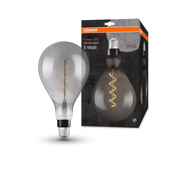 Lampa LED Vintage 1906 CL A160 Filament szkło przezroczyste SMOKE 12 non-dim 5W 818 E27
