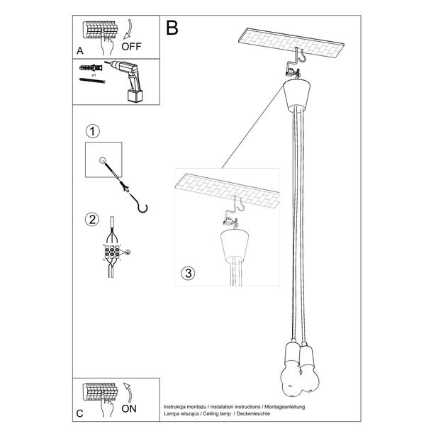 Sollux Lampa wisząca DIEGO 3 żółta SL.0579