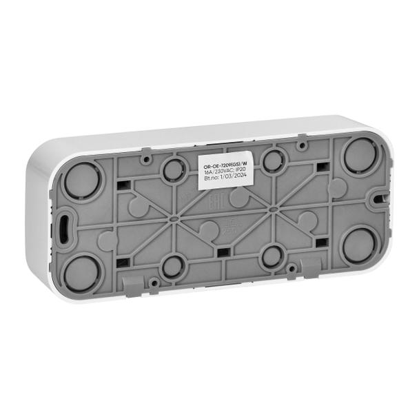 Gniazdo potrójne natynkowe ToDo 2P+Z Schuko IP20, 16A, 230V AC, 16A, 230V AC, biały, 10 sztuk