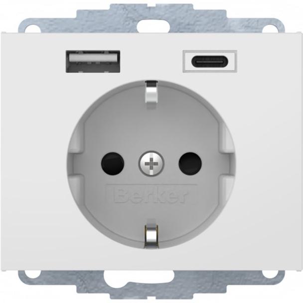"K.1 Gniazdo SCHUKO z ładowarką USB A+C 2.4/3.0 A