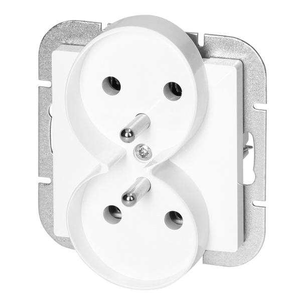 Gniazdo podwójne podtynkowe 2x2P+Z Pearl, 16A, 250V, PT-6 PR, biały