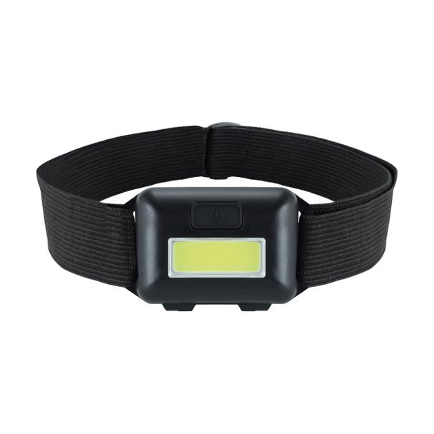 Latarka czołowa czołówka PIN LED 1W 100lm 6500K b. zimna 3xAAA czarny 100%-> 50%-> stroboskop IDEUS
