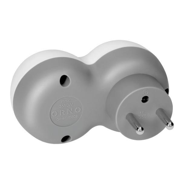 Rozgałęźnik 2P+Z, USB-A+C, biało-szary