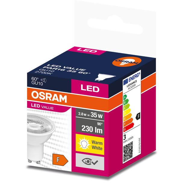 Żarówka LED GU10 VALUE PAR16 35 60 2,8W/827 230V 4058075598829 LEDVANCE