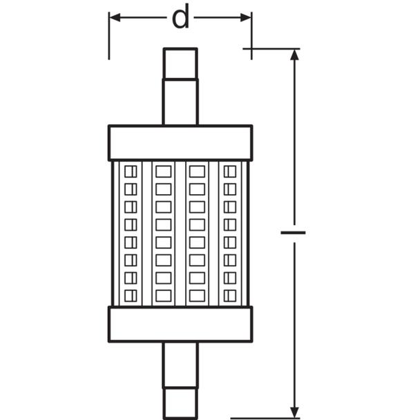 LED LINE 78mm 60 6,5W 827 230V R7S 6X1 LEDVANCE