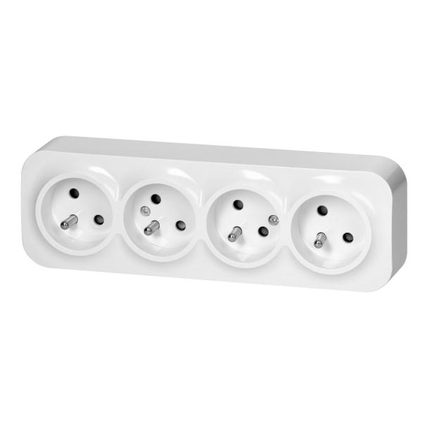Gniazdo poczwórne natynkowy ToDo 2P+Z IP20, 16A, 230V AC, 16A, 230V AC, biały