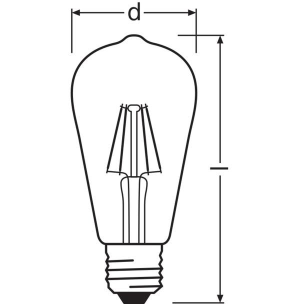 Lampa LED, klasyczny kształt bańki Edison 4W 827 230V szkło przezroczyste E27