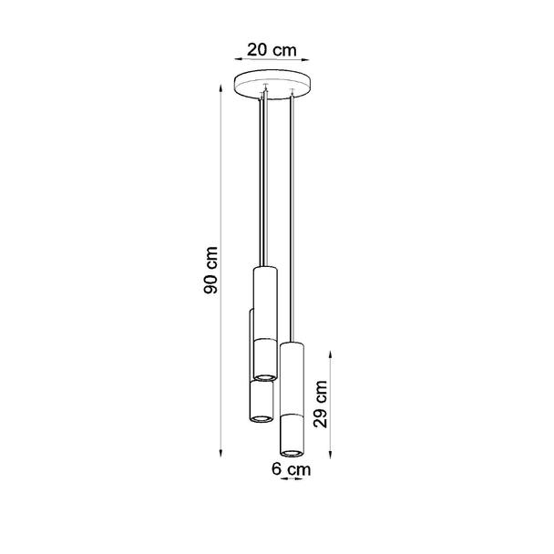 Sollux Lampa wisząca LOOPEZ 3P czarny/złoty SL.0955