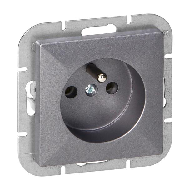 Gniazdo pojedyncze podtynkowe 2P+Z Pearl, 16A, 250V, PT-16P, antracyt
