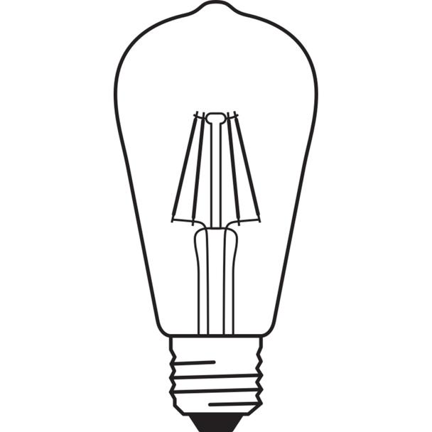 Lampa LED, klasyczny kształt bańki Edison 7W 827 230V szkło przezroczyste E27