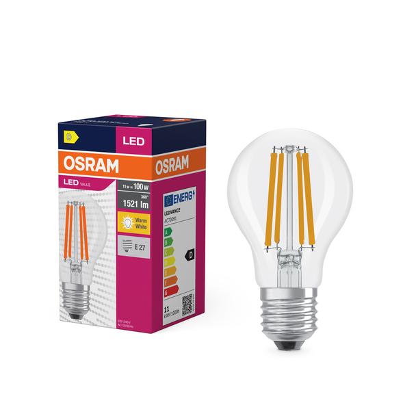 Lampa LED VALUE Classic A100 non-dim Filament 11W 827 E27