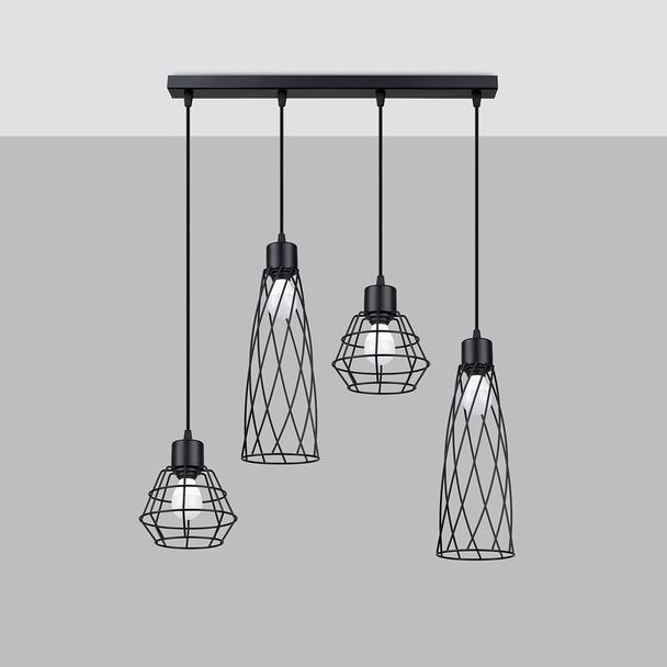 Sollux Lampa wisząca SUBA 4L czarna SL.1167