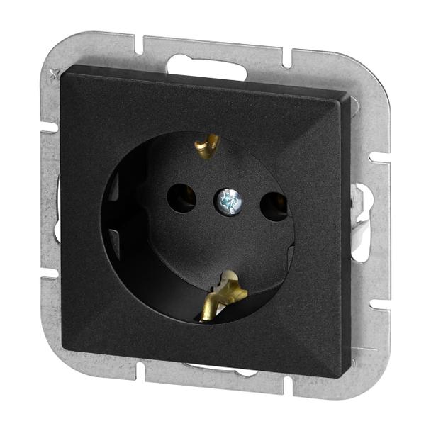 Gniazdo pojedyncze podtynkowe 2P+Z Schuko Pearl, 16A, 250V, PT-17P, czarny