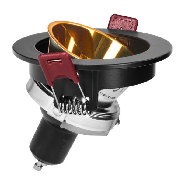 FONDI RC ramka dekoracyjna oprawy punktowej, MR16/GU10 max. 50W, okrągła, stała, aluminiowa, czarno-