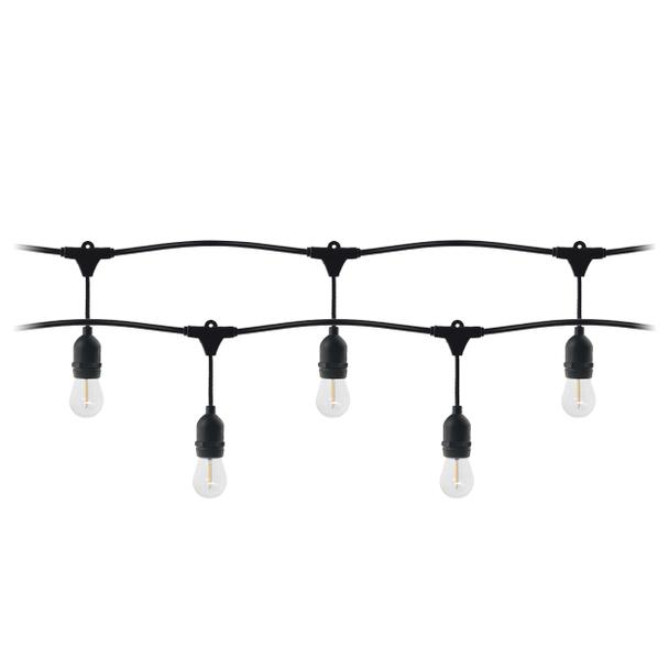 Girlanda oświetleniowa - 1 sznur 10 m (10 opraw) + 10 żarówek LED 1W E27, 3000K + 1 żarówka gratis