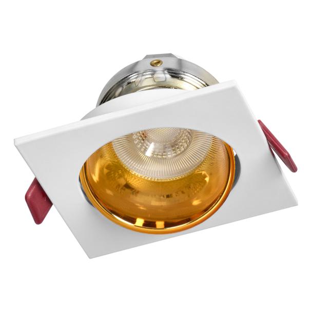 FONDI SC ramka dekoracyjna oprawy punktowej, MR16/GU10 max 50W, kwadrat, stała, aluminiowa, biało-zł