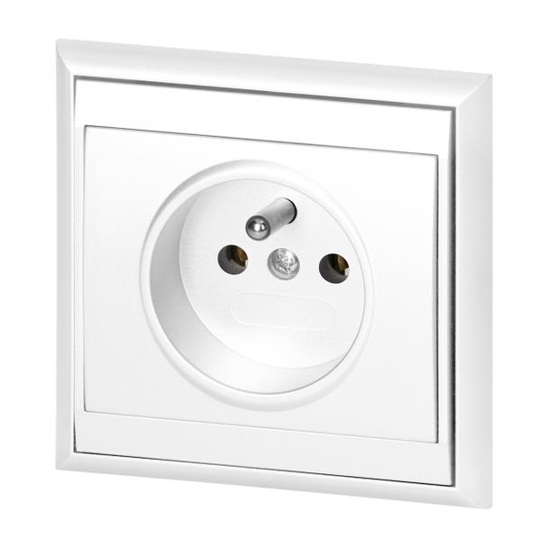 Gniazdo pojedyncze podtynkowe 2P+Z Luna, 16A, 250V, PT-16L, biały OR-OE-7605/W ORNO