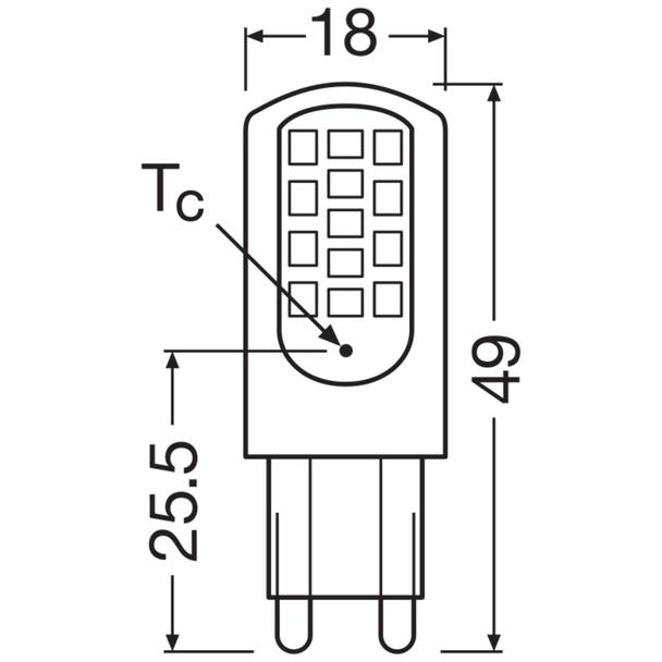 LAMPA LED PIN40 CL 4,2W/827 230V G9