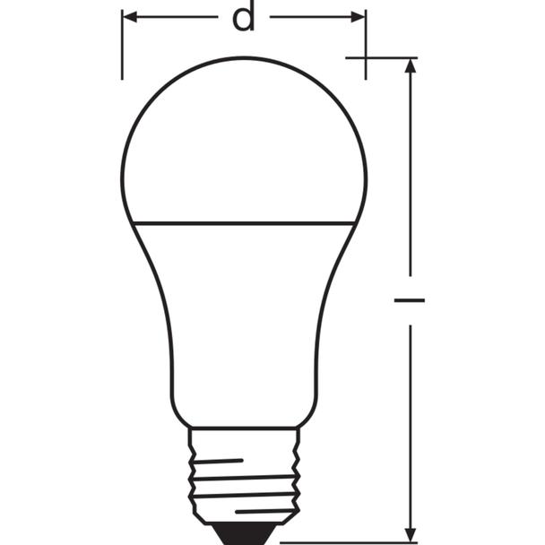 Żarówka LED x3 A60 E27 10W = 75W 1055lm 2700K Ciepła 150° BASE Osram