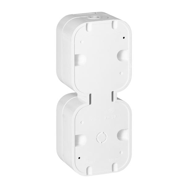 Gniazdo podwójne natynkowe 2x2P+Z, bryzgoszczelne z klapką, pionowe B2, IP54, NT-6B2/P, biały