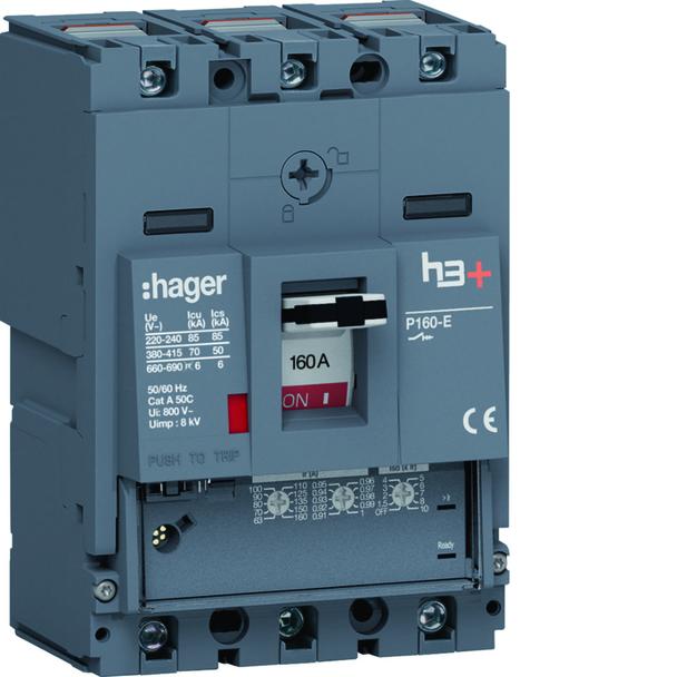 MCCB Wyłącznik mocy h3+ P160 3P 160A 70kA LSnI HES160GC HAGER