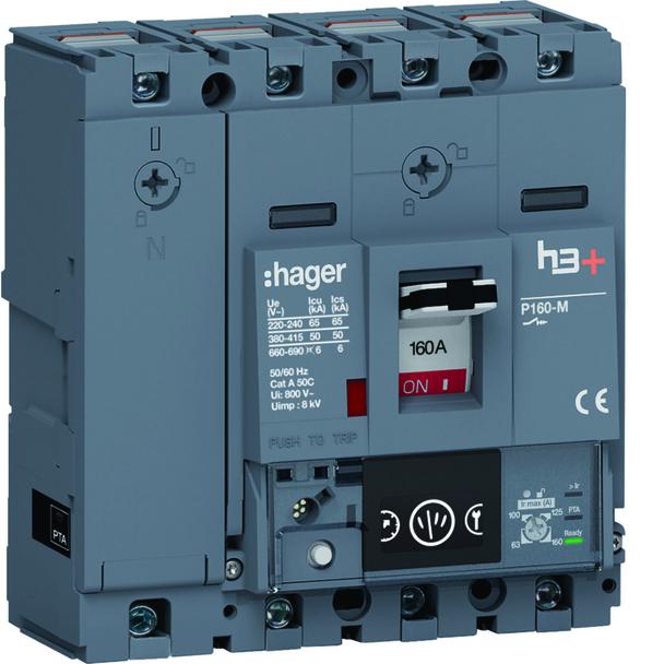 MCCB Wyłącznik mocy h3+ P160 4P 160A 50kA Energy HMS161NC HAGER