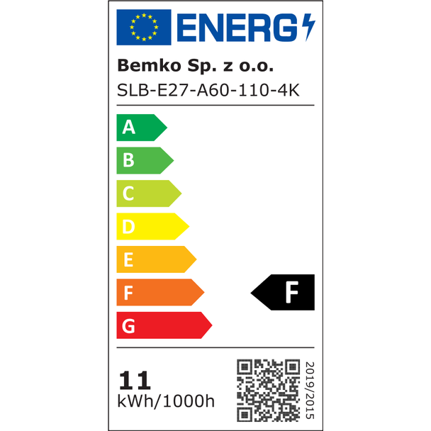 ŹRÓDŁO LED SAMSUNG INSIDE 230V E27 A60 11W 1090LM 4000K 220ST D84-SLB-E27-A60-110-4K BEMKO