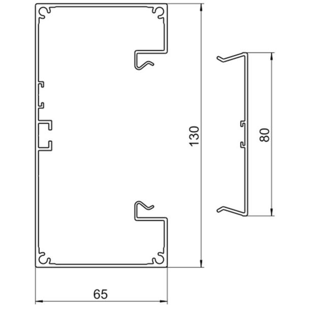 tehalit.BRAP Podstawa kanału, 65x130, alu biały BRAP6513019016 HAGER