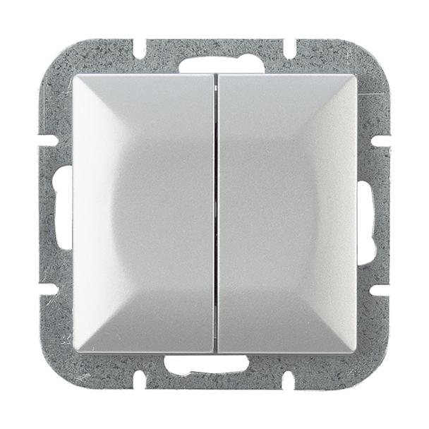 Łącznik podtynkowy świecznikowy Pearl, 10A, 250V, WP-2P, srebrny